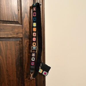 Colorful Embroidered Strap with Pouch